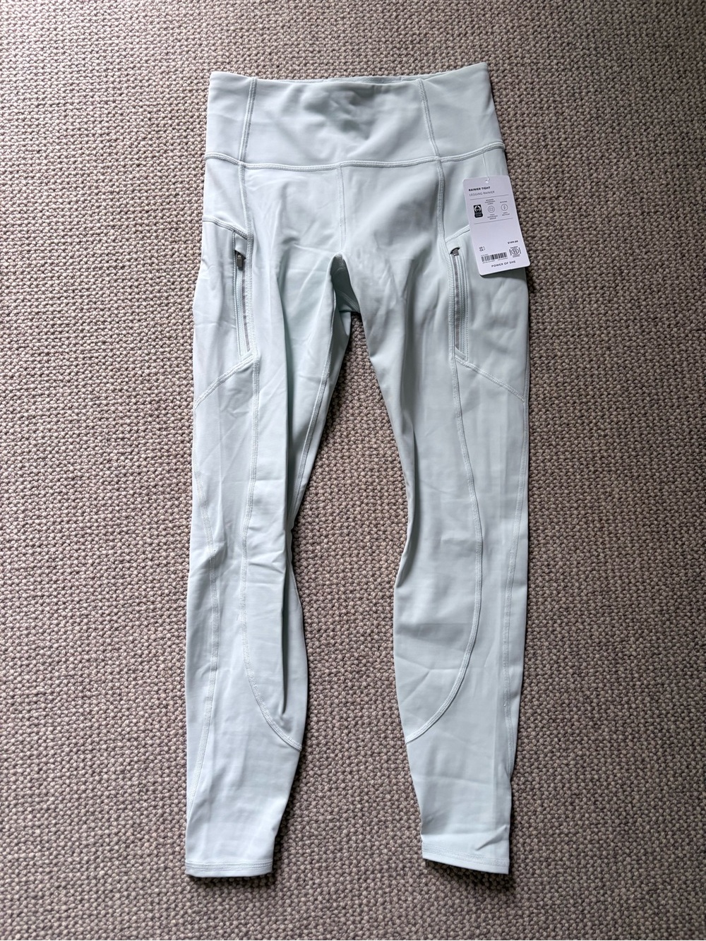 Athleta Rainer Light mint High-Waist Leggings with Side Pockets NWT